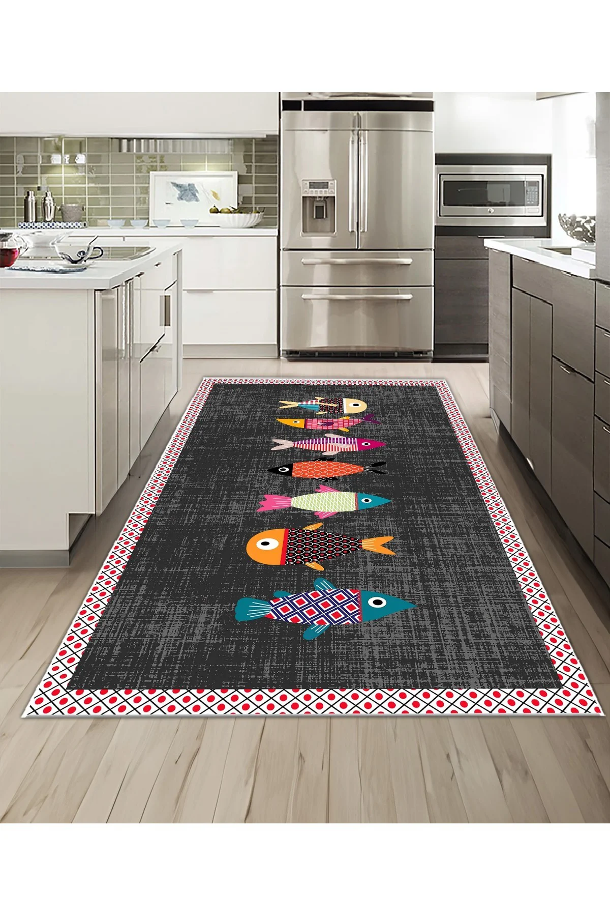 Shine M(247) Antrasit Saçaksız Kaymaz Tabanlı Dijital Baskılı Dekoratif Halı 120x200 Fiyatı, Yorumları ve Özellikleri