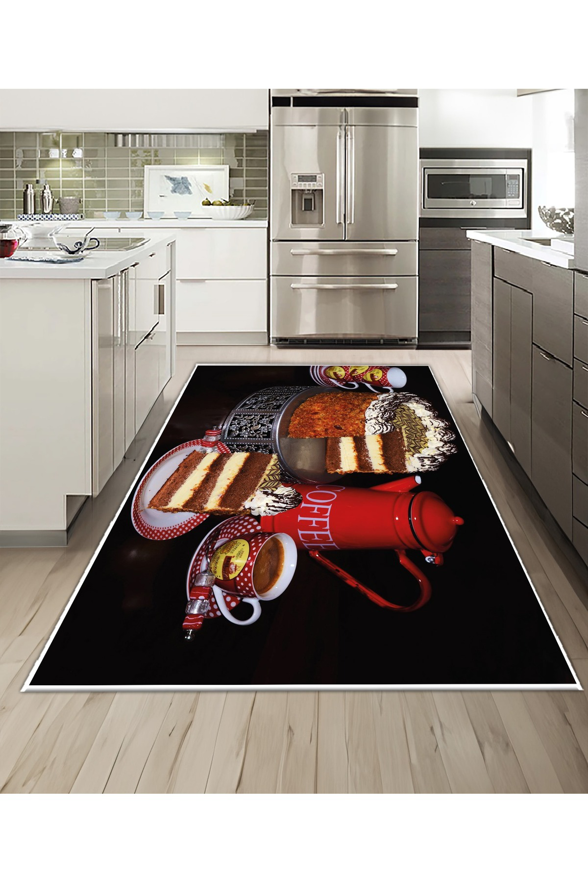 Shine M(248) Siyah Saçaksız Kaymaz Tabanlı Dijital Baskılı Dekoratif Halı 100x150 Fiyatı, Yorumları ve Özellikleri