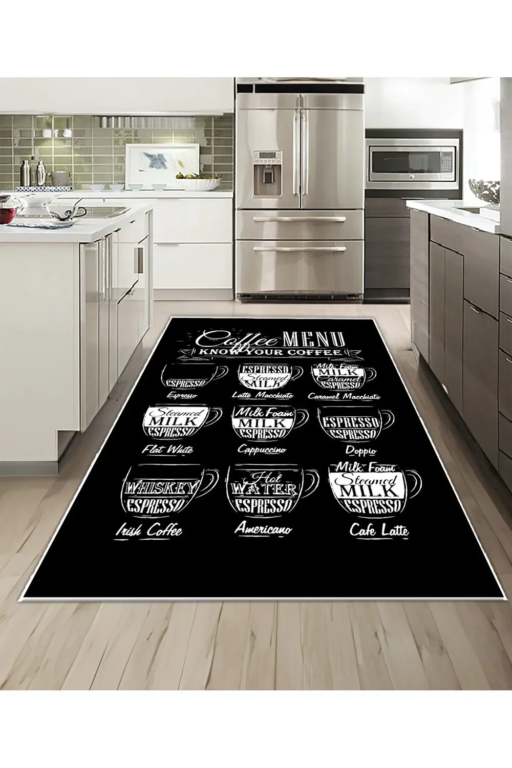 Shine M(251) Siyah Saçaksız Kaymaz Tabanlı Dijital Baskılı Dekora