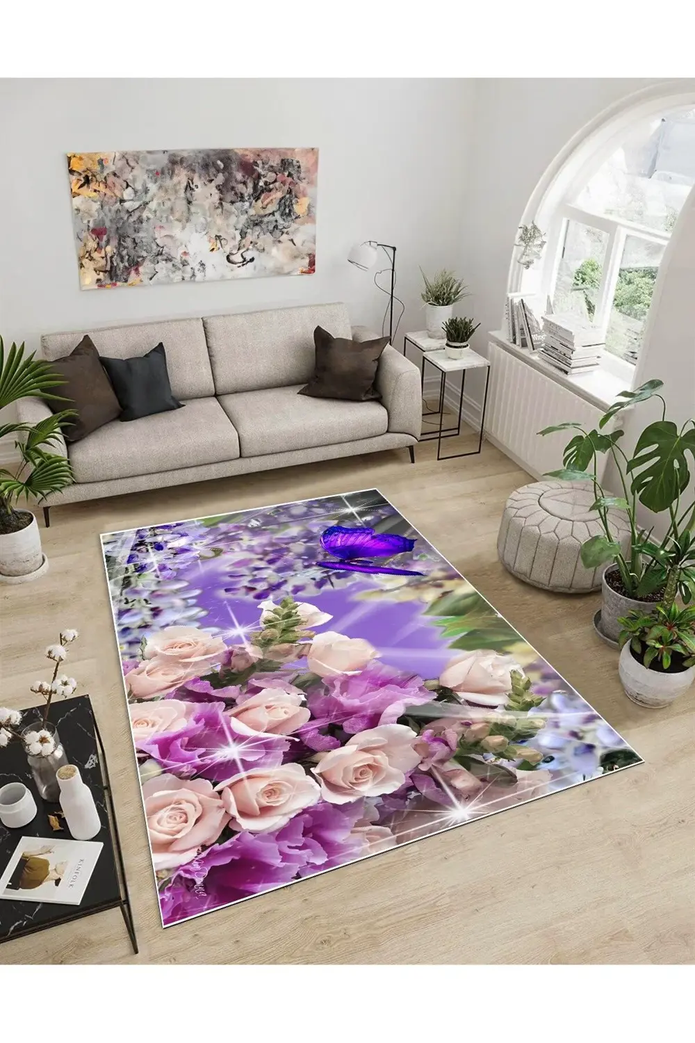 Shine M(289) Çok Renkli Saçaksız Kaymaz Tabanlı Dijital Baskılı D