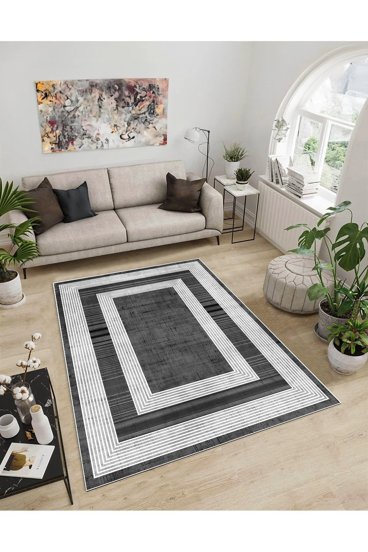 Shine M(30) Gri Saçaksız Kaymaz Tabanlı Dijital Baskılı Dekoratif Halı 100x450 Fiyatı, Yorumları ve Özellikleri
