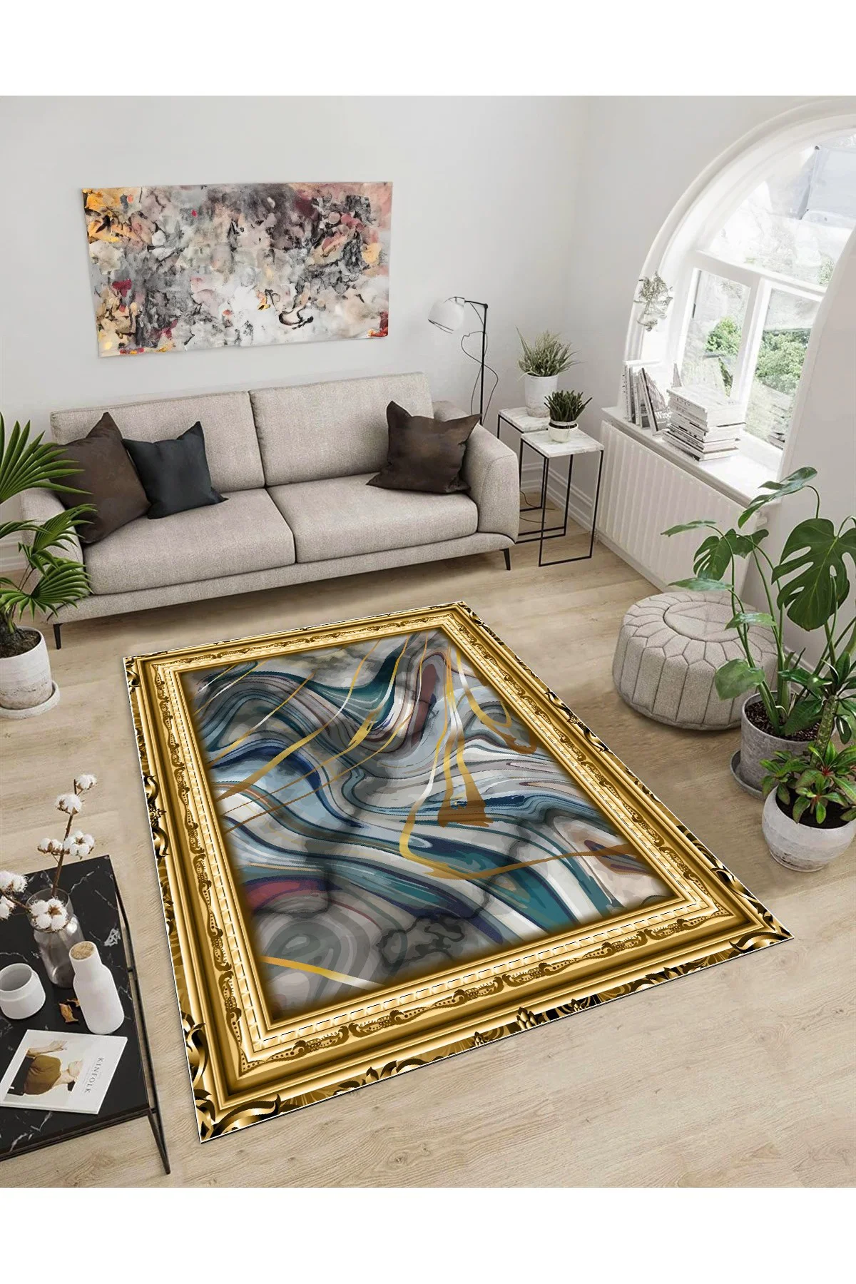 Shine M(45) Çok Renkli Saçaksız Kaymaz Tabanlı Dijital Baskılı Dekoratif Halı 120x450