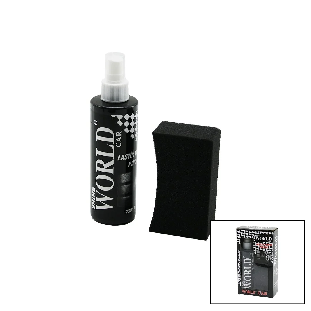 Shıne World Car  Lastik - Tampon  Parlatıcı Sprey Seti  Plastik Şişe   250ml ± %10 Parlatma Süngeri Bx40 Fiyatı, Yorumları ve Özellikleri