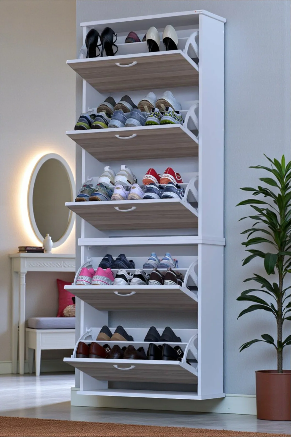 Sho Beş Düşer Kapaklı Ayakkabılık Cordoba Renk 72 cm Asma 72x193x Sho Beş Düşer Kapaklı Ayakkabılık Cordoba Renk 72 cm Asma 72x193x