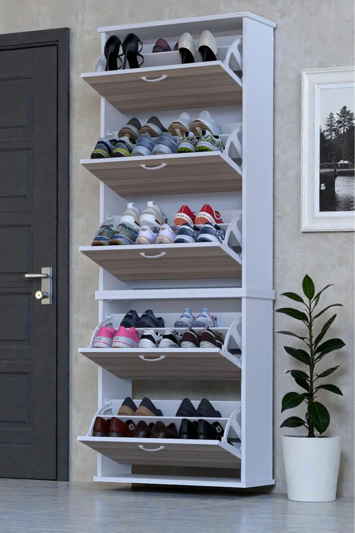 Sho Beş Düşer Kapaklı Ayakkabılık Cordoba Renk 72 cm Asma 72x193x Sho Beş Düşer Kapaklı Ayakkabılık Cordoba Renk 72 cm Asma 72x193x