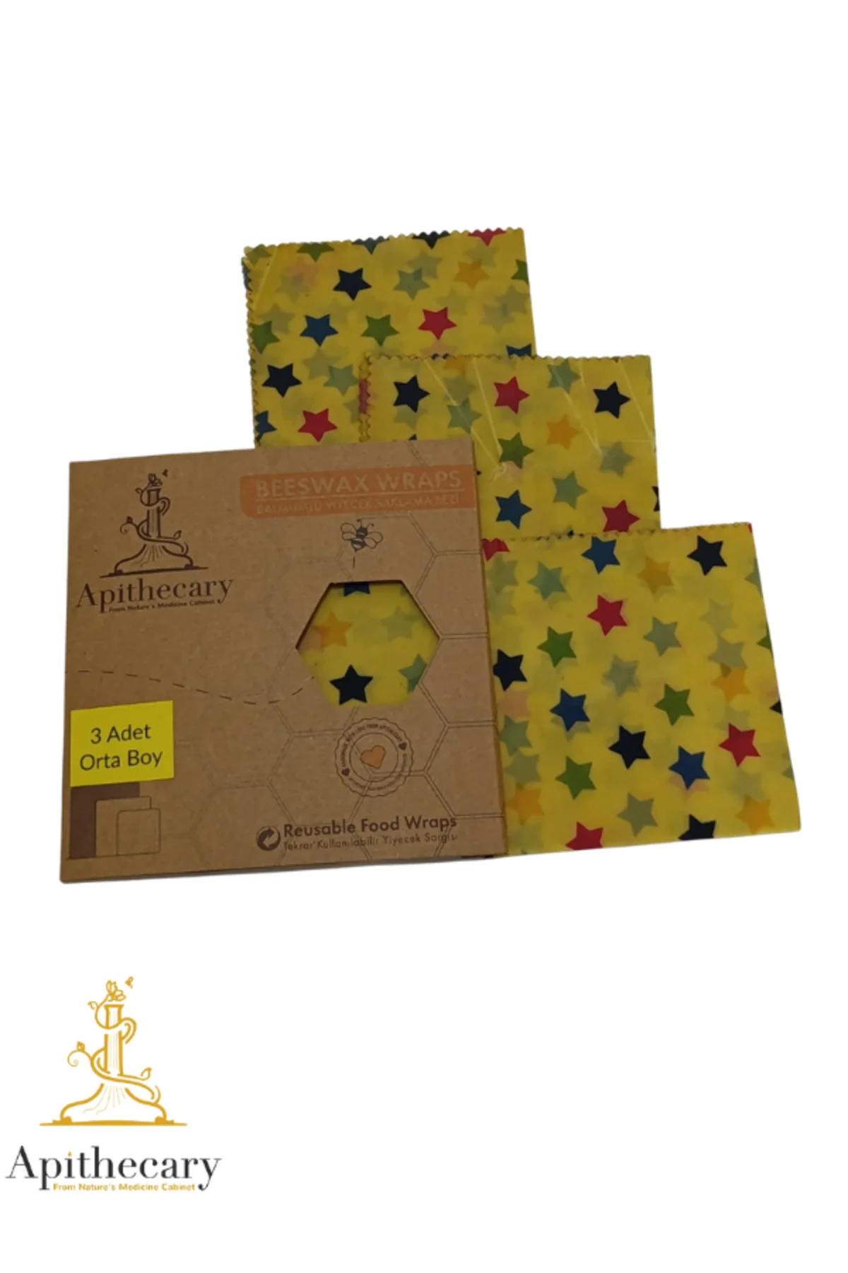 Shopexxtra Balmumlu Yıldız Desenli Orta Boy (MEDİUM) 3'lü Set %10