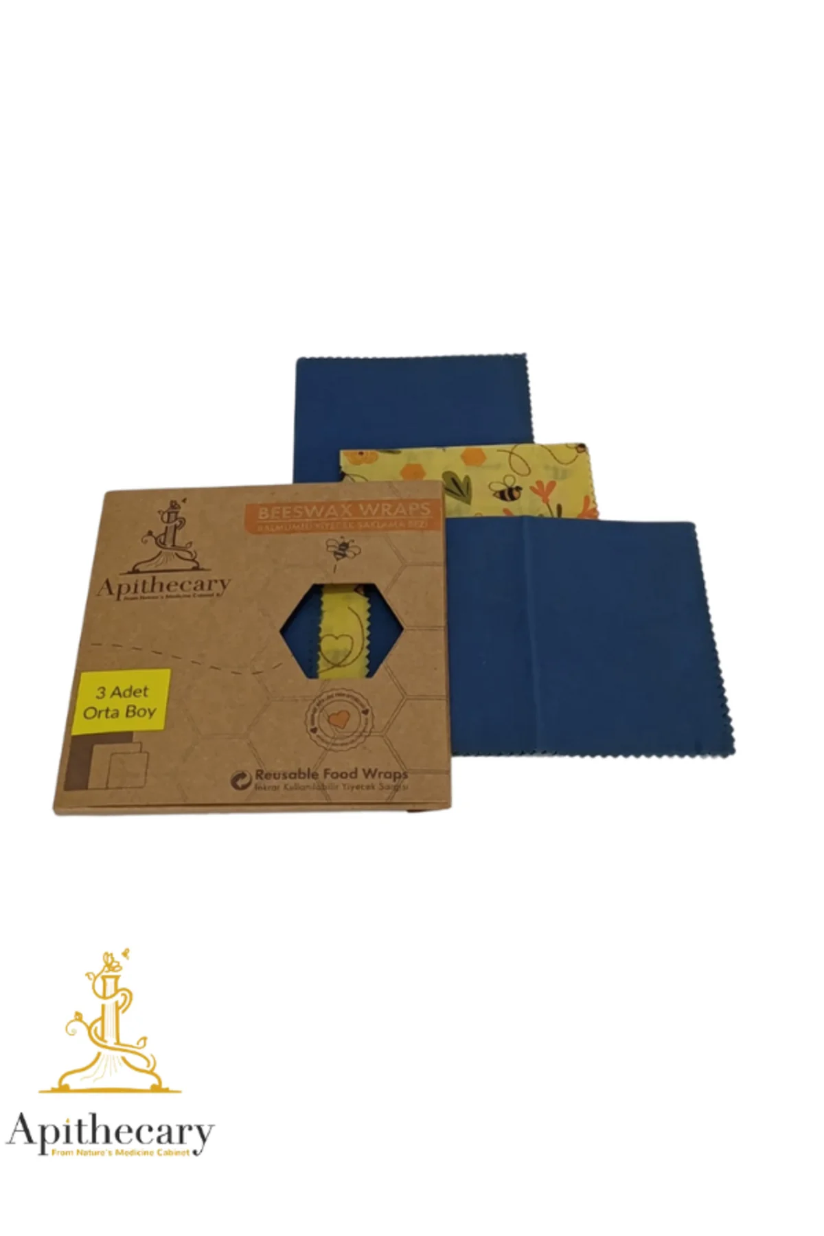 Shopexxtra Balmumlu Renkli Kumaş&Arı Desenli Orta BoyMEDİUM3'lü S