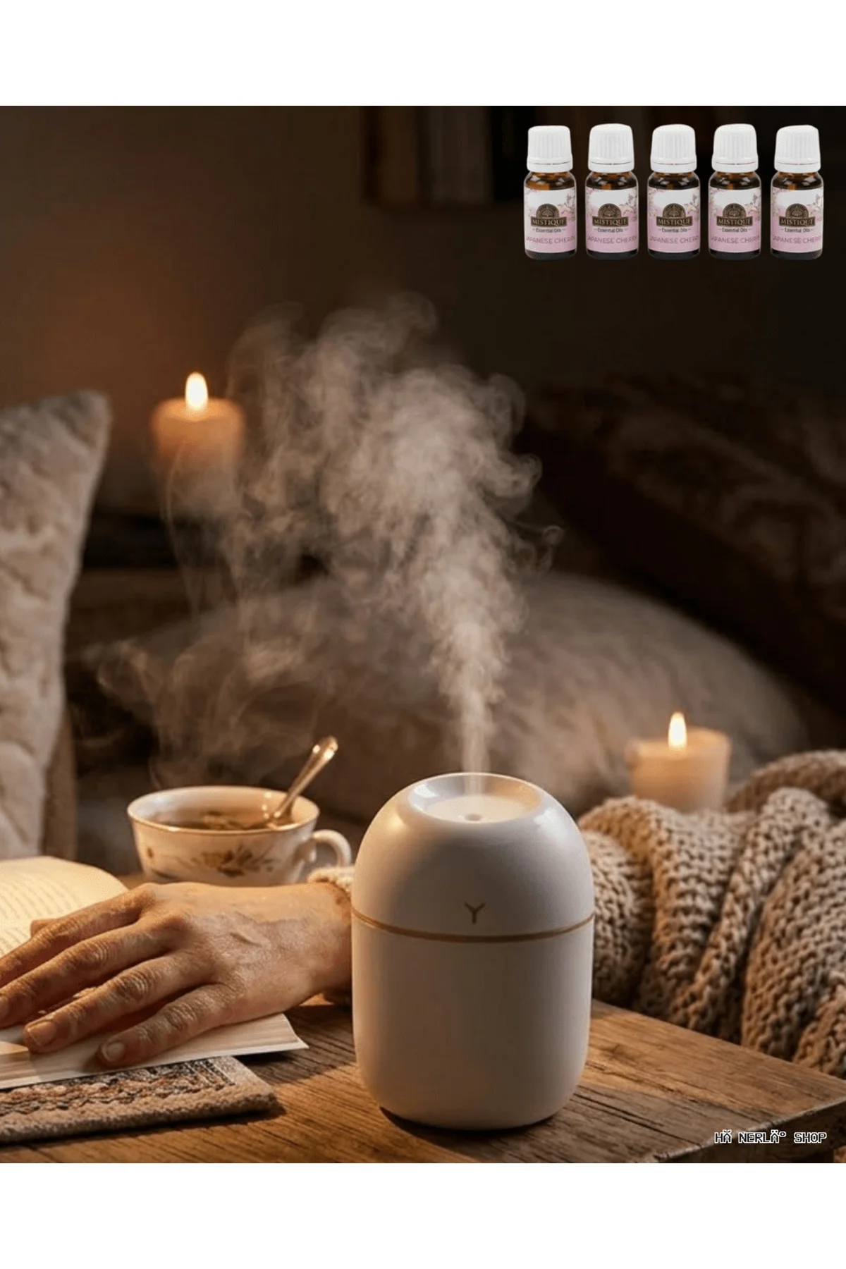 SHOPHNRL Mini Nemlirici 5 Esans Hediyeli LED Işıklı Taşınabilir Aromaterapi (10353) Buhar Makin SHOPHNRL Mini Nemlirici 5 Esans Hediyeli LED Işıklı Taşınabilir Aromaterapi (10353) Buhar Makin
