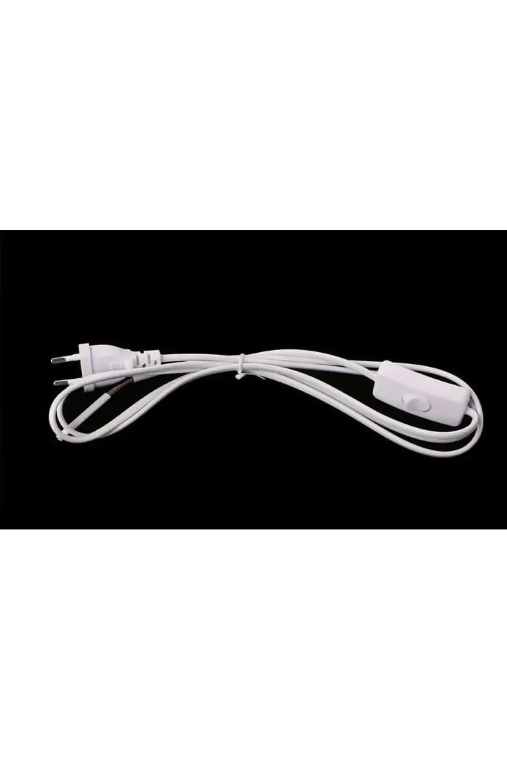 shopmst Örgün 2 Metre Fişli Arapuarlı Hazır Kablo Beyaz Lambader