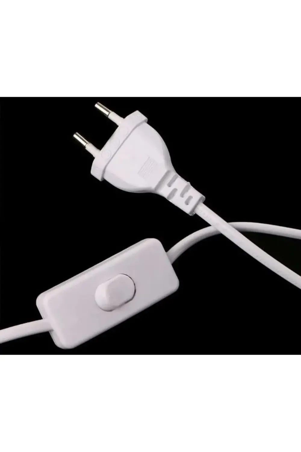 shopmst Örgün 2 Metre Fişli Arapuarlı Hazır Kablo Beyaz Lambader