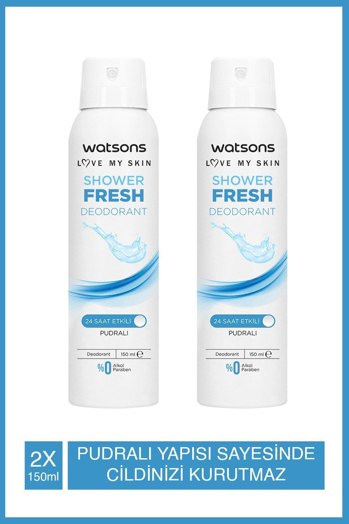 Shower Fresh Pudralı 24 Saat Etkili Deodorant Sprey 150 ml 2 Adet