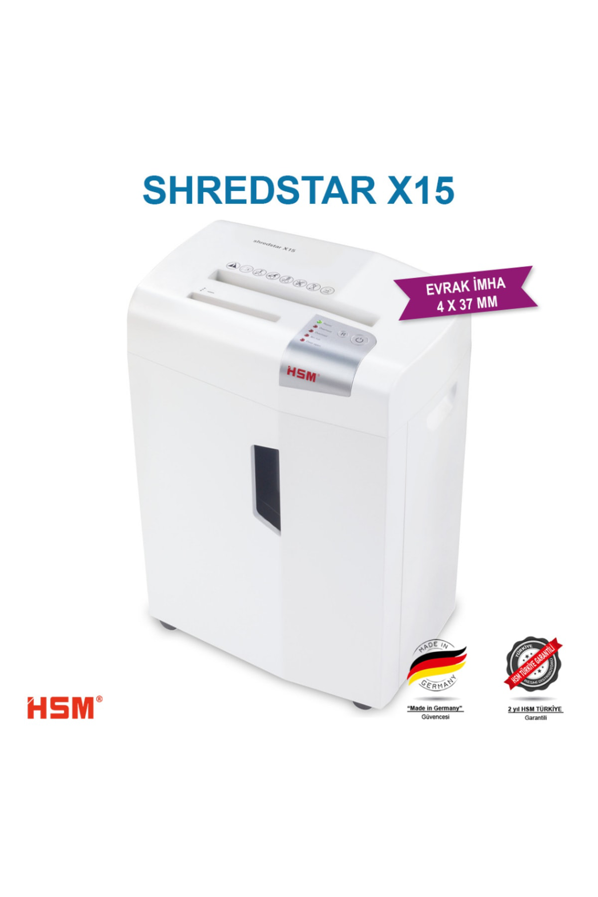 Shredstar X15 Evrak Imha Makinesi 4x37mm Çapraz Kesim - 26lt / Ka