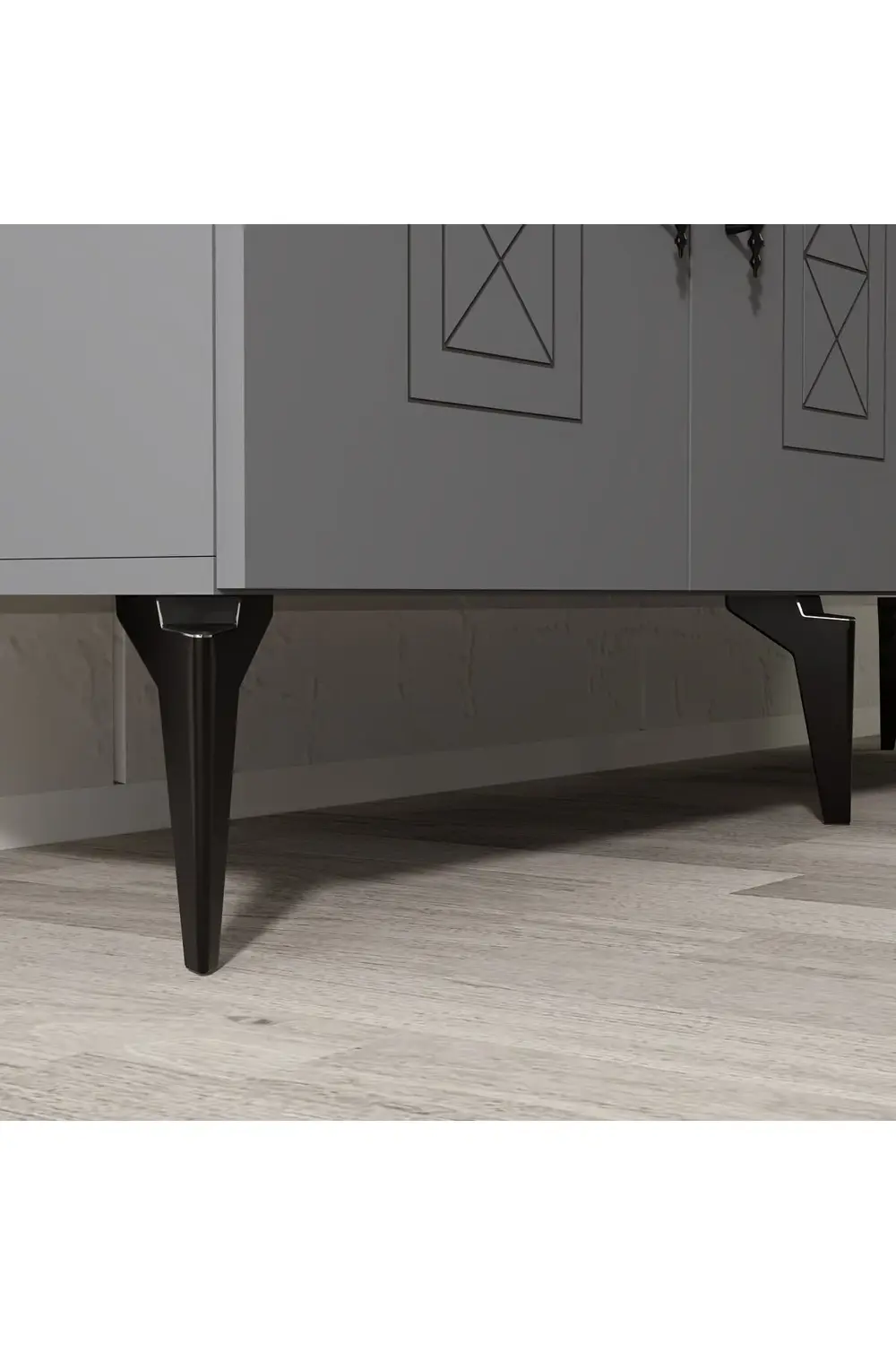 SHUMENN KONSOL LAZER DESENLİ ,  4 KAPAKLI - ANTRASİT