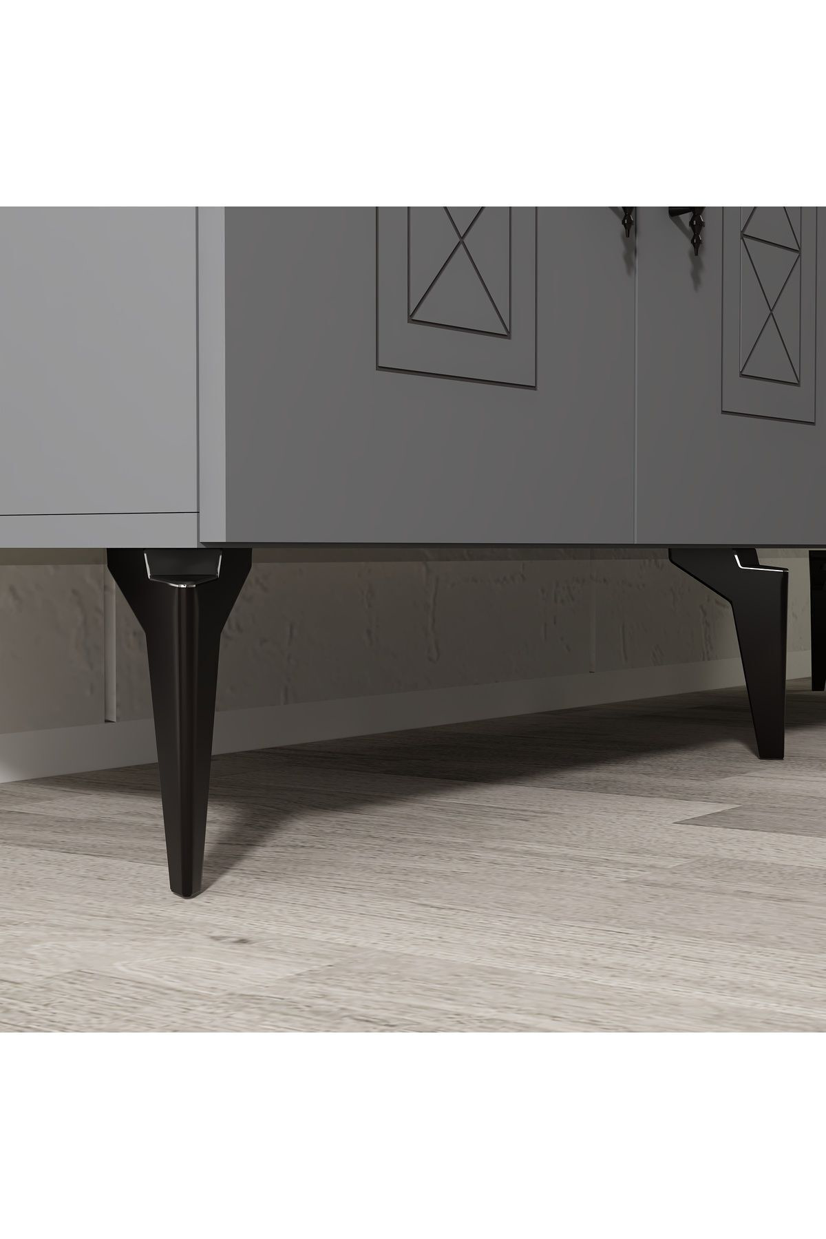 Cantek Dizayn Shumenn Konsol Lazer Desenli , 4 Kapakli - Antrasit