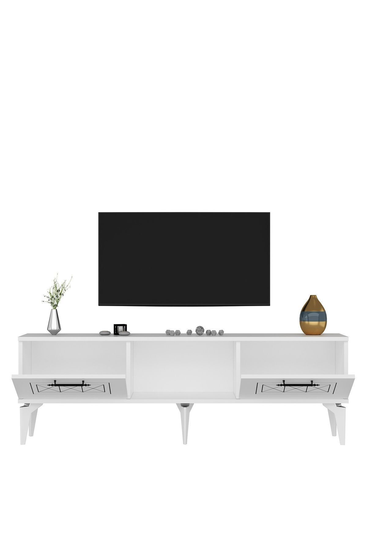 Cantek Dizayn Shumenn Tv Sehpasi (Alt Modül) Beyaz-Beyaz
