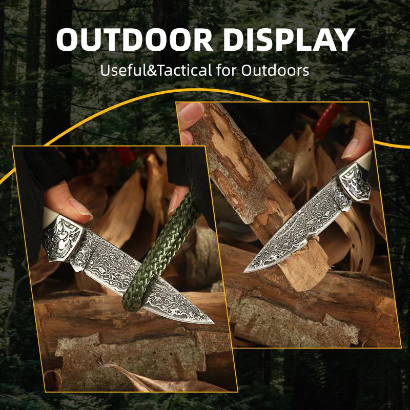 Sibirya EDC kamp Survival Damascus Çakı Sibirya EDC kamp Survival Damascus Çakı