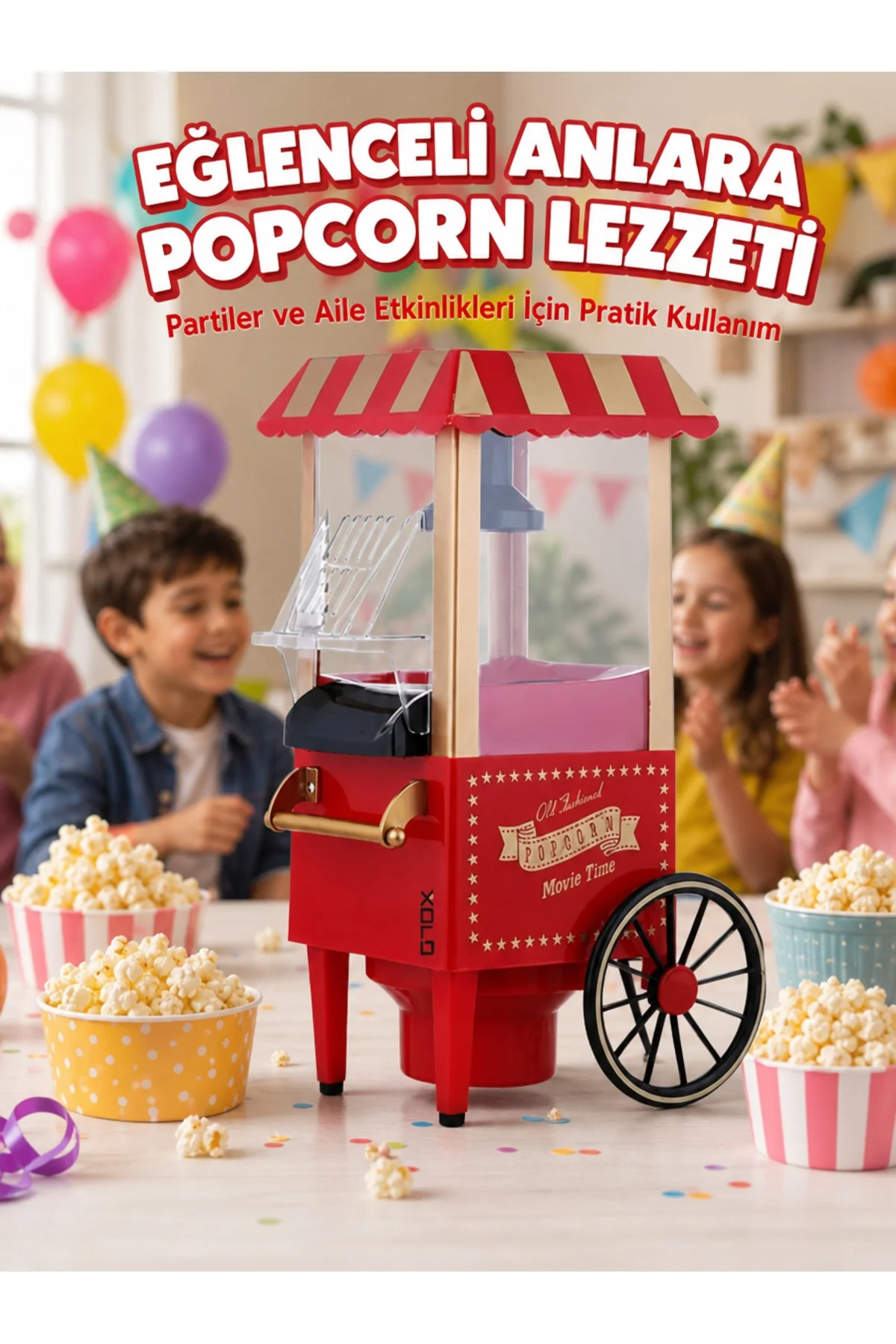 Sıcak Hava Teknolojili Yapışmaz Popcorn Makinesi Sıcak Hava Teknolojili Yapışmaz Popcorn Makinesi