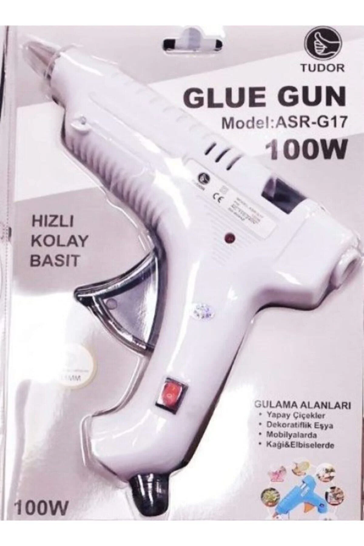 Sıcak Kalın Mum Silikon Tabancası 100 Watt Anahtarlı Beyaz 10 Mum