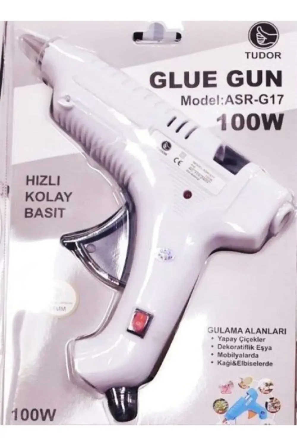 Sıcak Kalın Mum Silikon Tabancası 100 Watt Anahtarlı Beyaz 10 Mum