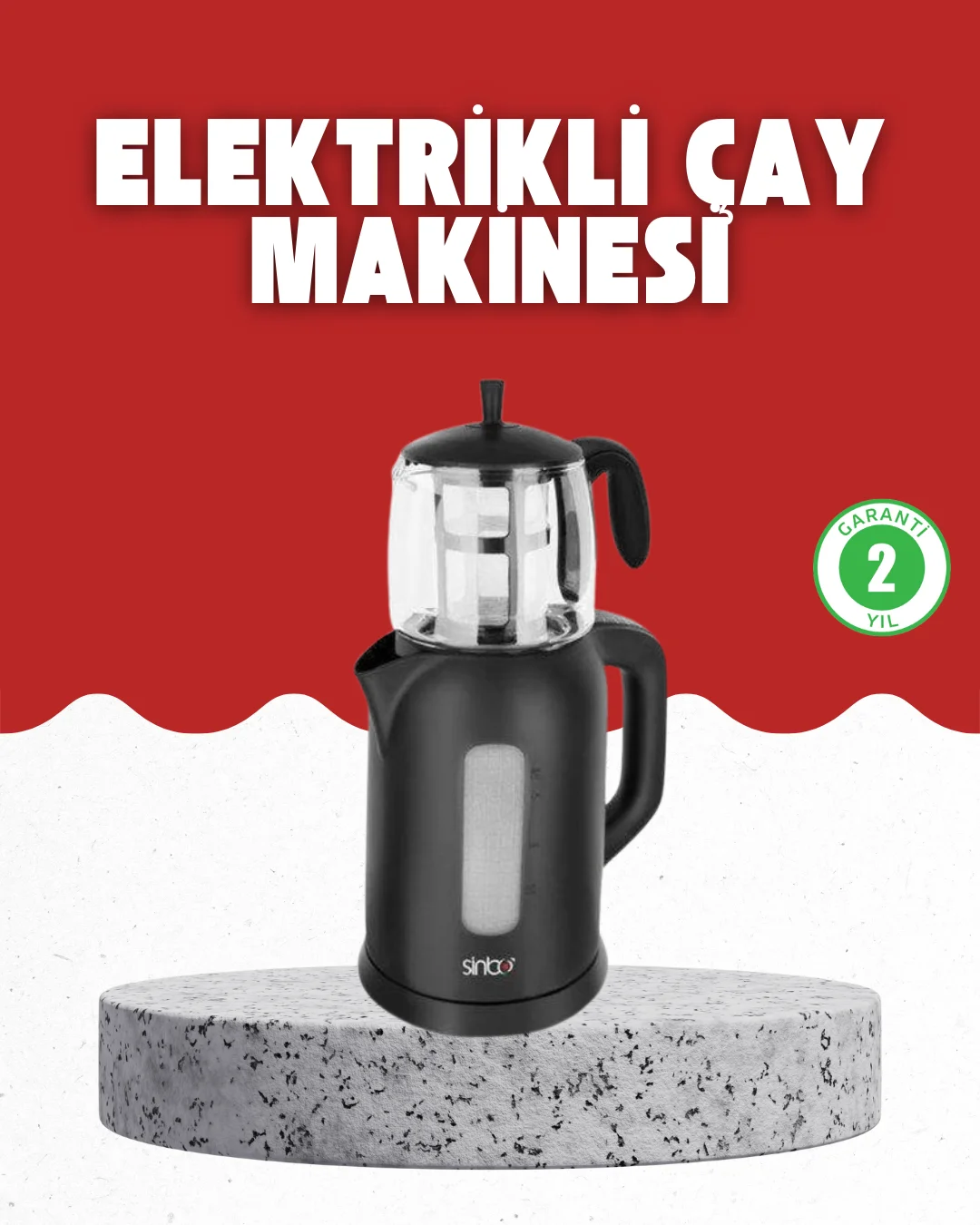 Sıcak Tutma Özellikli 2’si 1 Arada Çay Makinesi ve Su Isıtıcı Sıcak Tutma Özellikli 2’si 1 Arada Çay Makinesi ve Su Isıtıcı