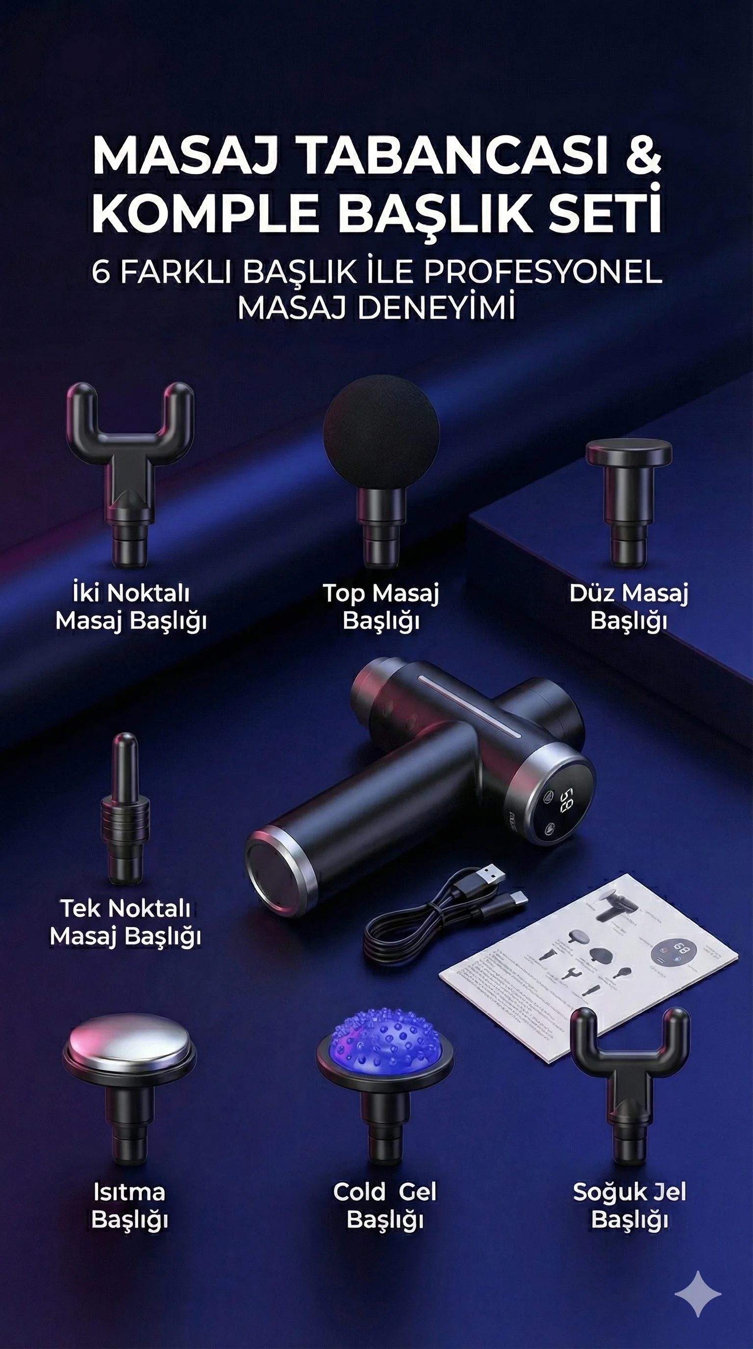 Sıcak Ve Soğuk Terapili Masaj sı - Şarjlı Isıtmalı Masaj  - Sporcu Masaj Aleti
