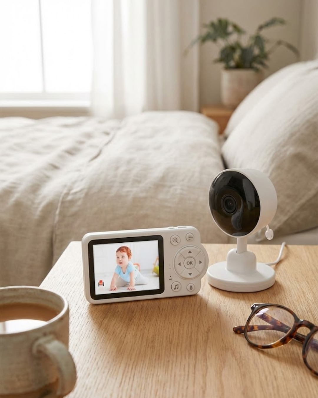 Sıcaklık Sensörlü Güvenli Bebek Kamerası İki Yönlü Ses