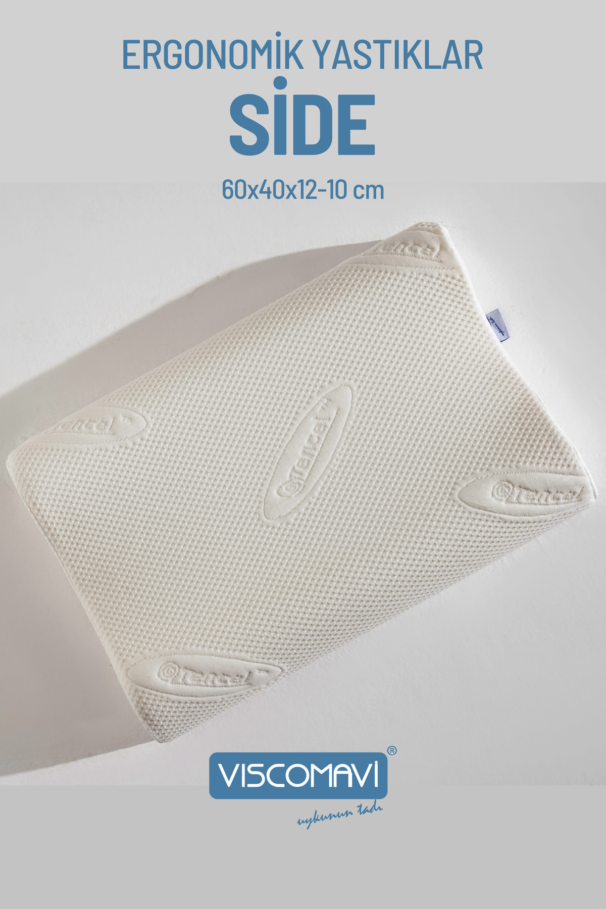 Side Visco Yastık–Çift Yükseklikli (12/10 cm)-Ergonomik-Astarlı-D