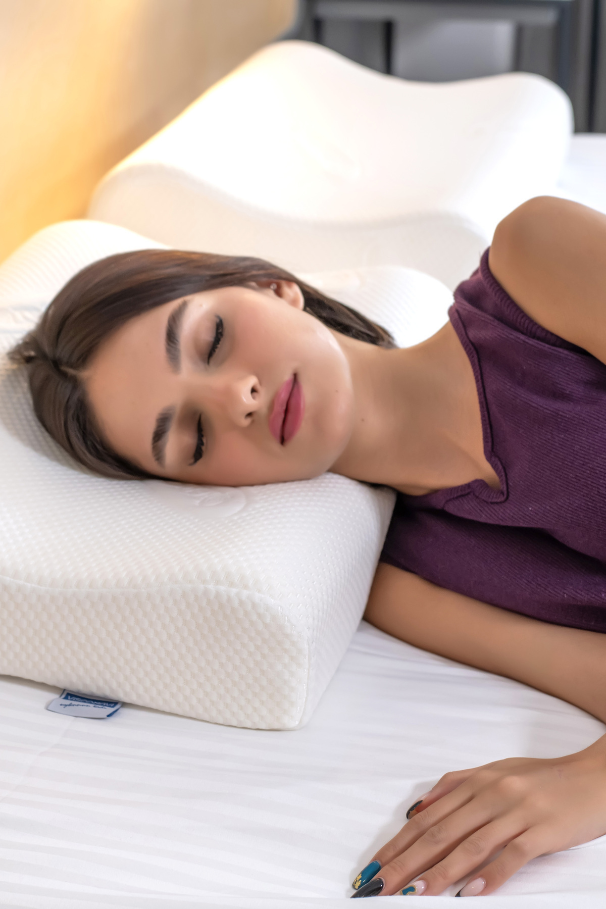 Side Visco Yastık–Çift Yükseklikli (12/10 cm)-Ergonomik-Astarlı-D