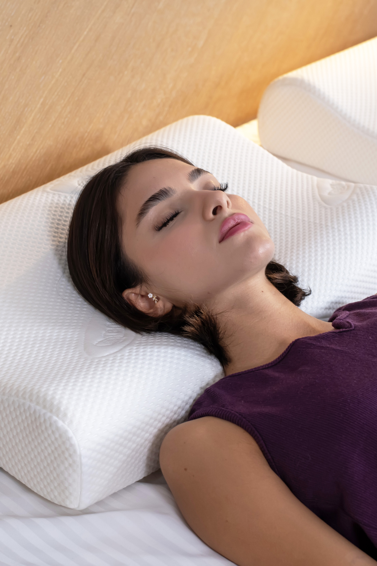 Side Visco Yastık–Çift Yükseklikli (12/10 cm)-Ergonomik-Astarlı-D