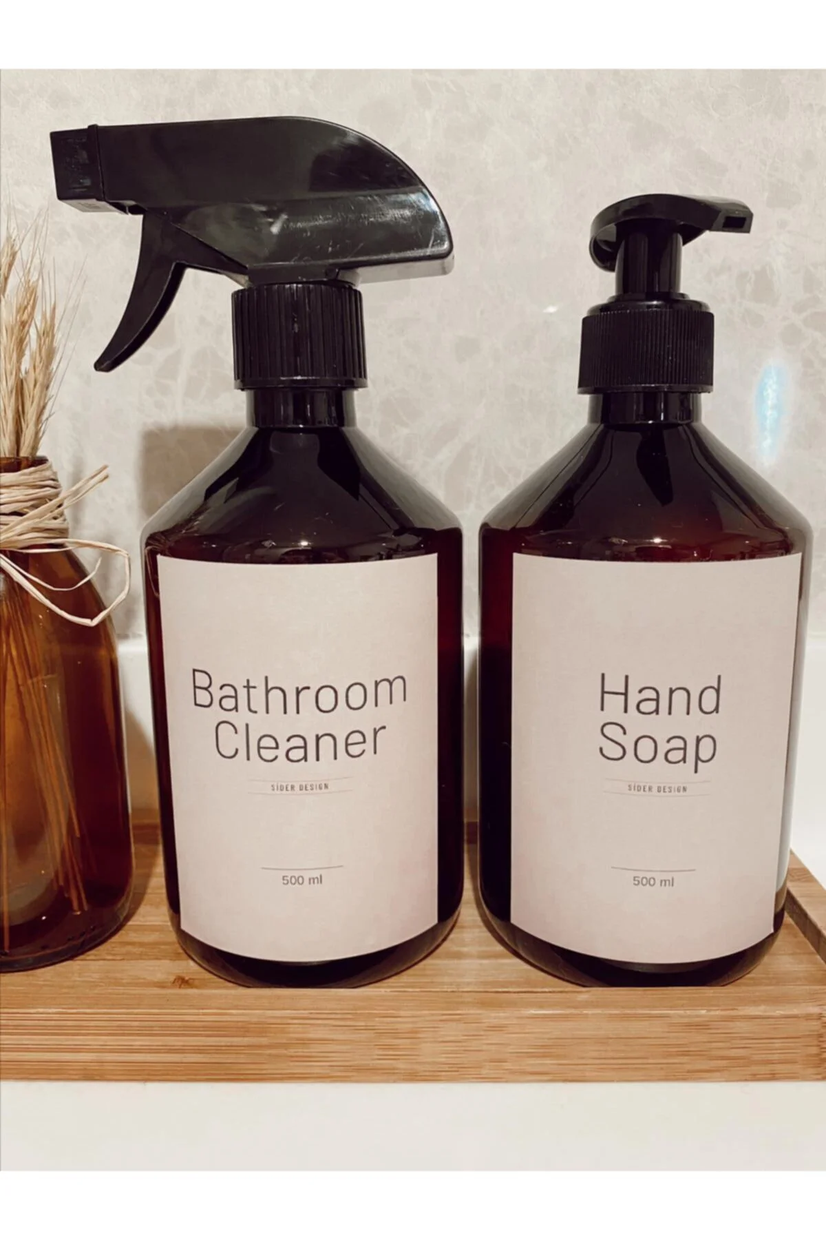 Siderdesign 2'li Amber Plastik Set Bathroom Cleaner Ve Hand Soap 