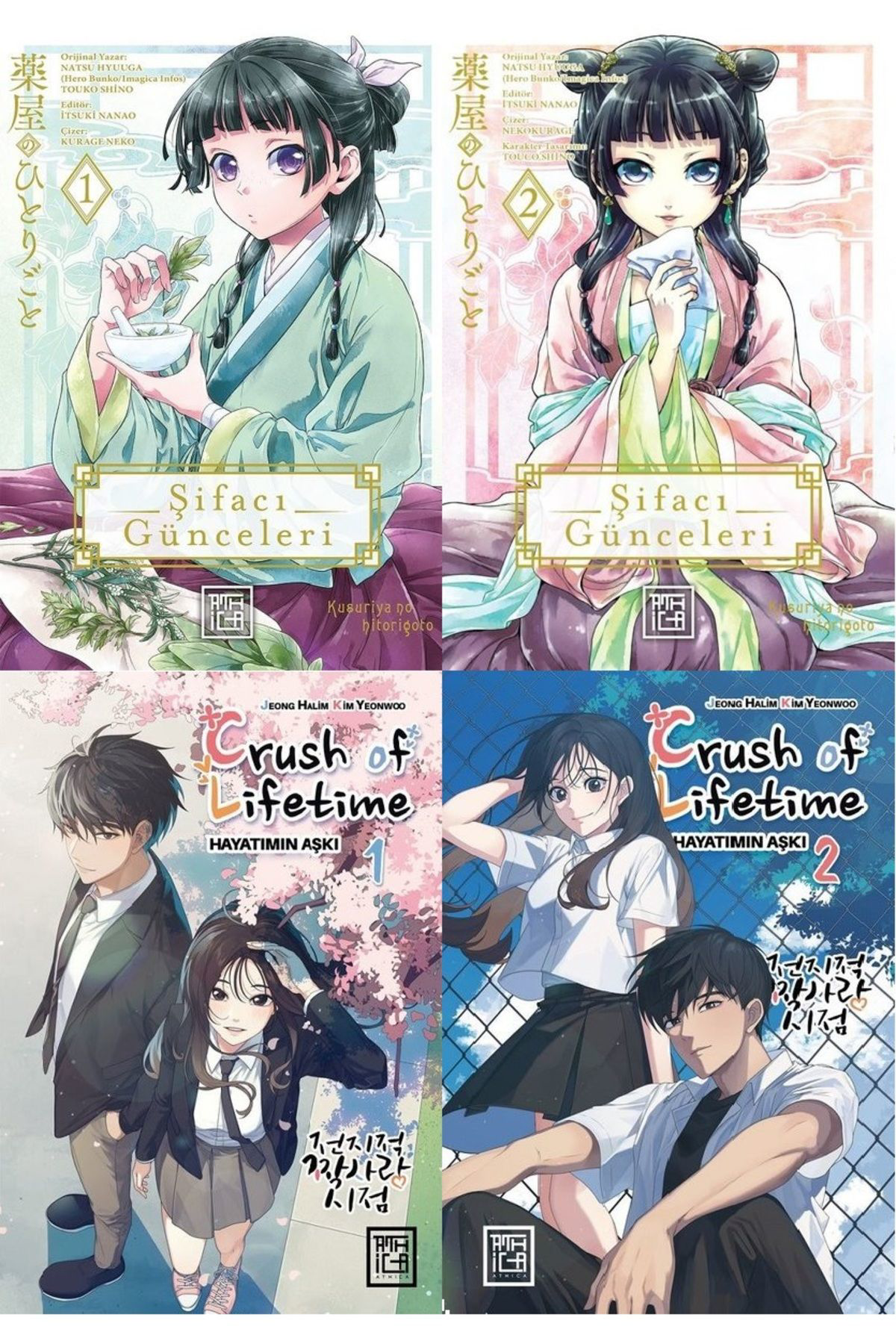 Şifacı Günceleri 1- 2 + Crush Of Life Time Hayatımın Aşkı 1-2 / 4 Kitap Set
