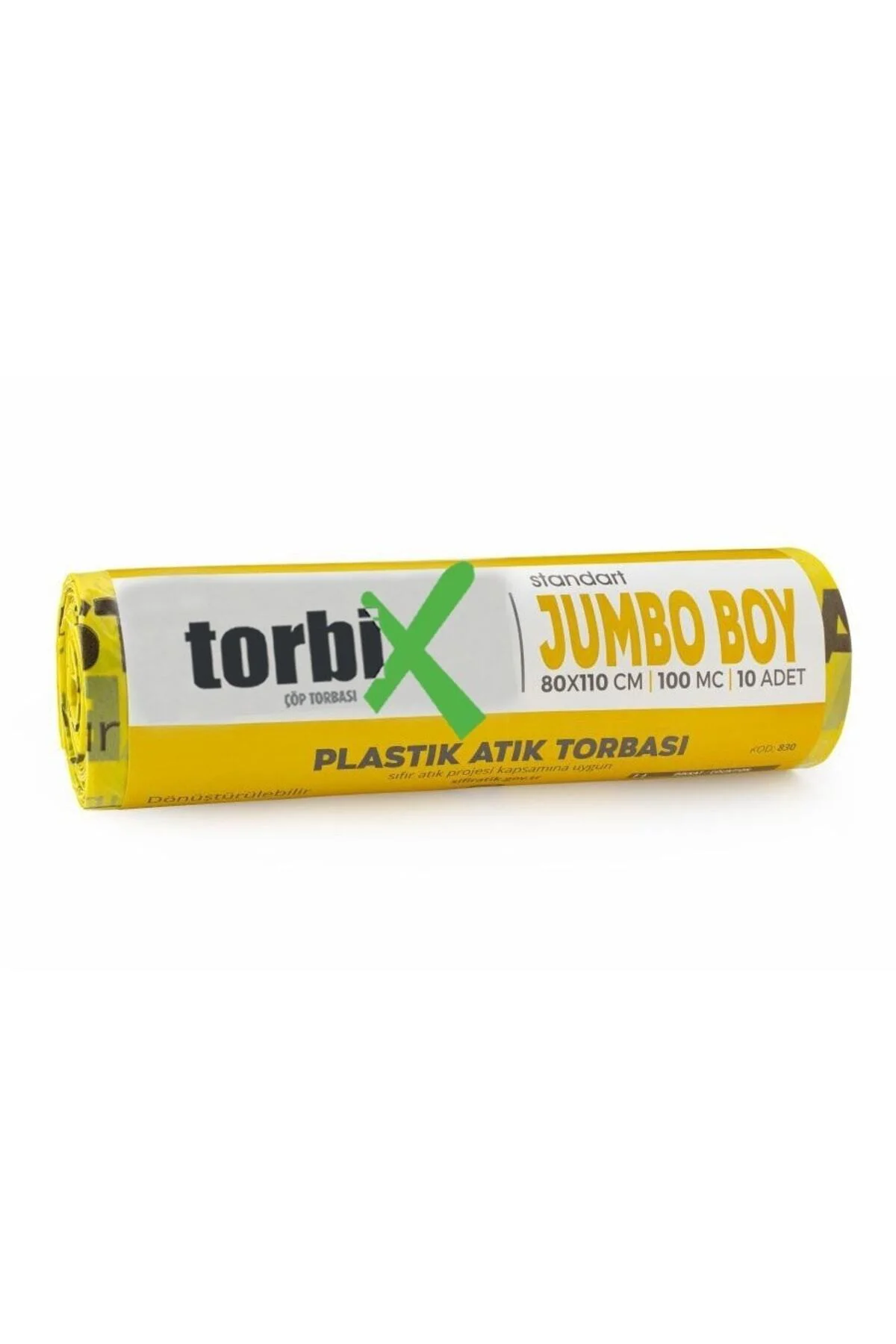 Sıfır Atık Çöp Poşeti Plastik Atık Sarı 80*110 Cm 600 gr 10 Rulo