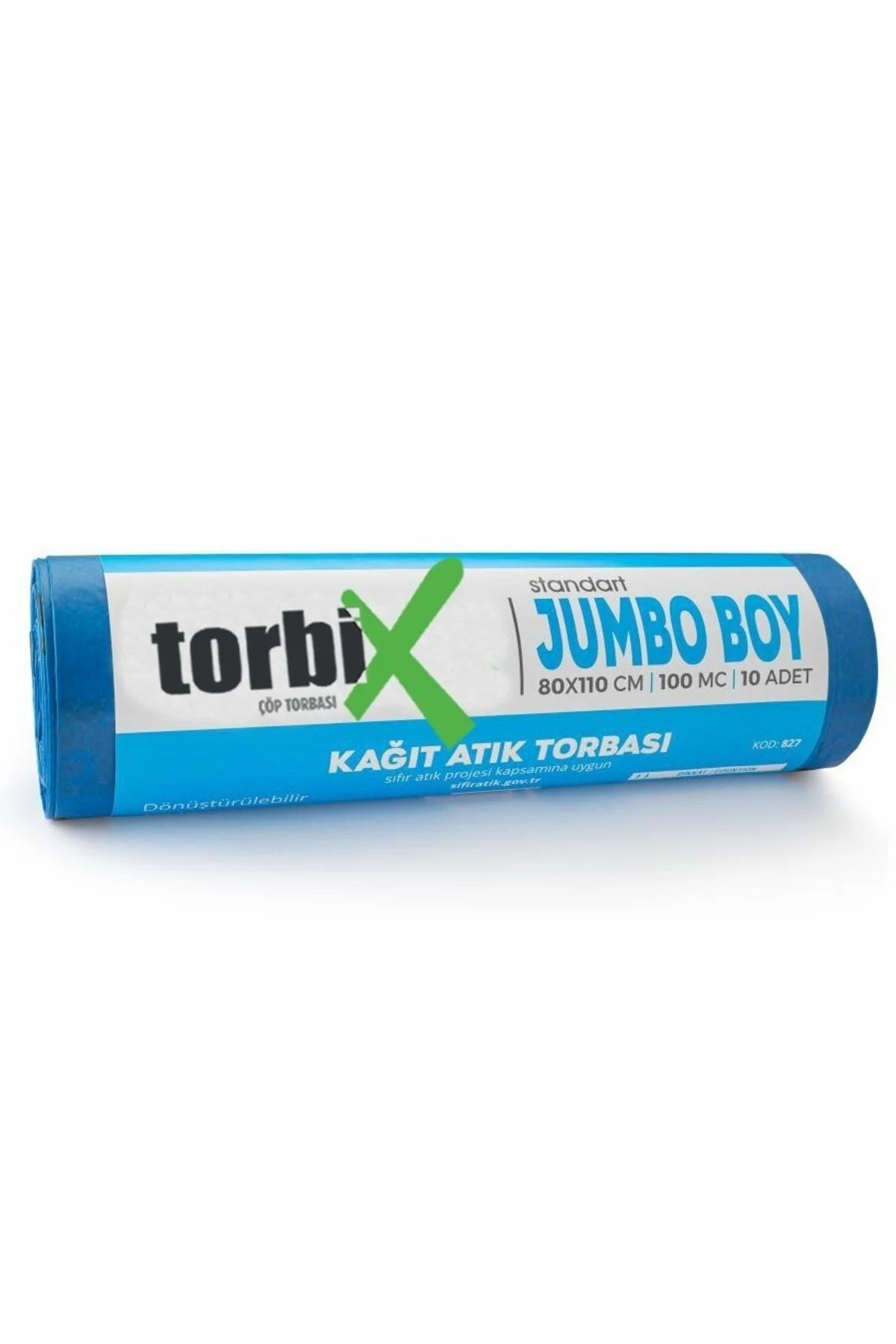 Sıfır Atık Çöp Poşeti Kağıt Atık Mavi 80*110 cm 800 gr 10 Rulo