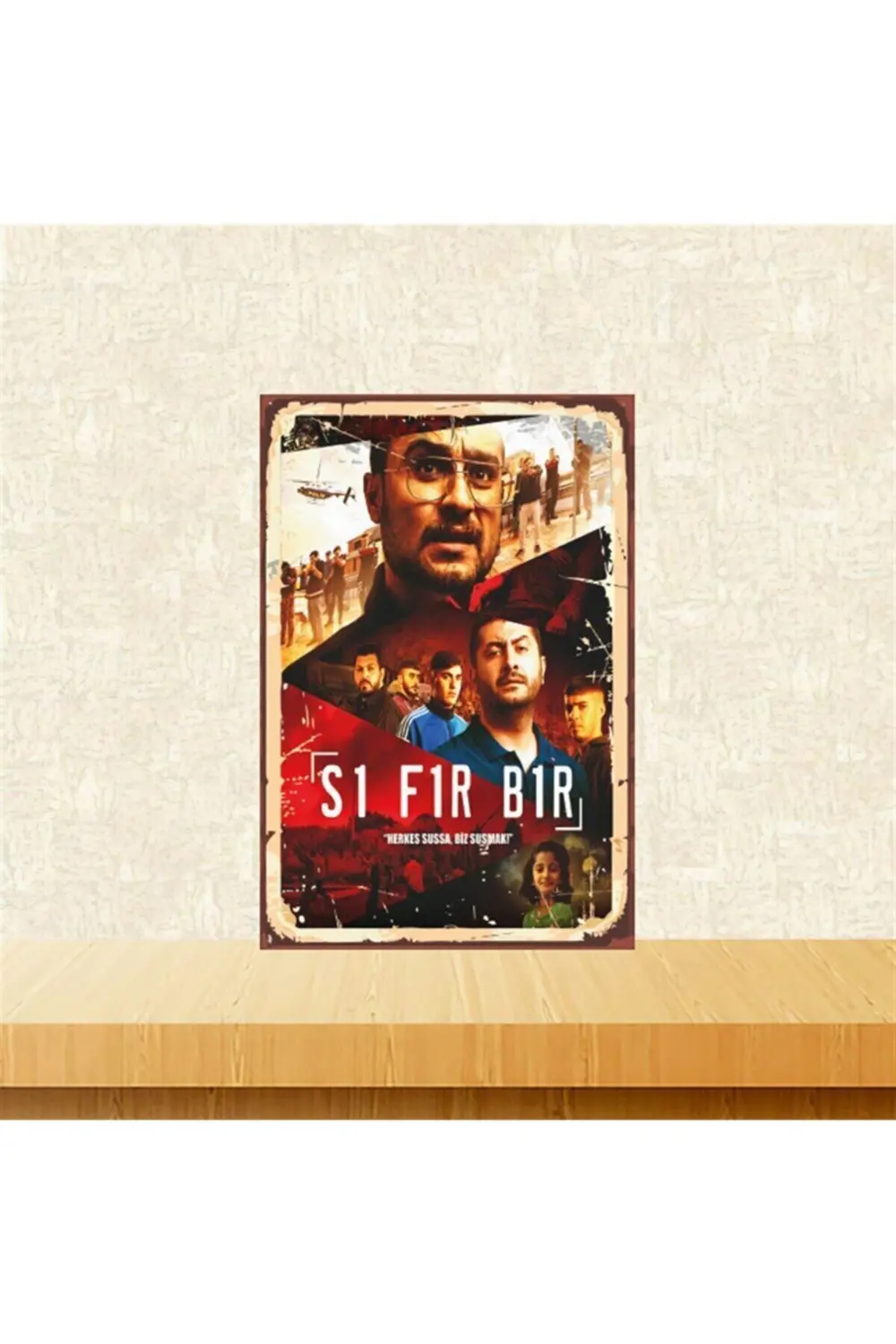 Sıfır Bir Tasarımlı 20-30 Cm Retro Ahşap Tablo Tkfx5119