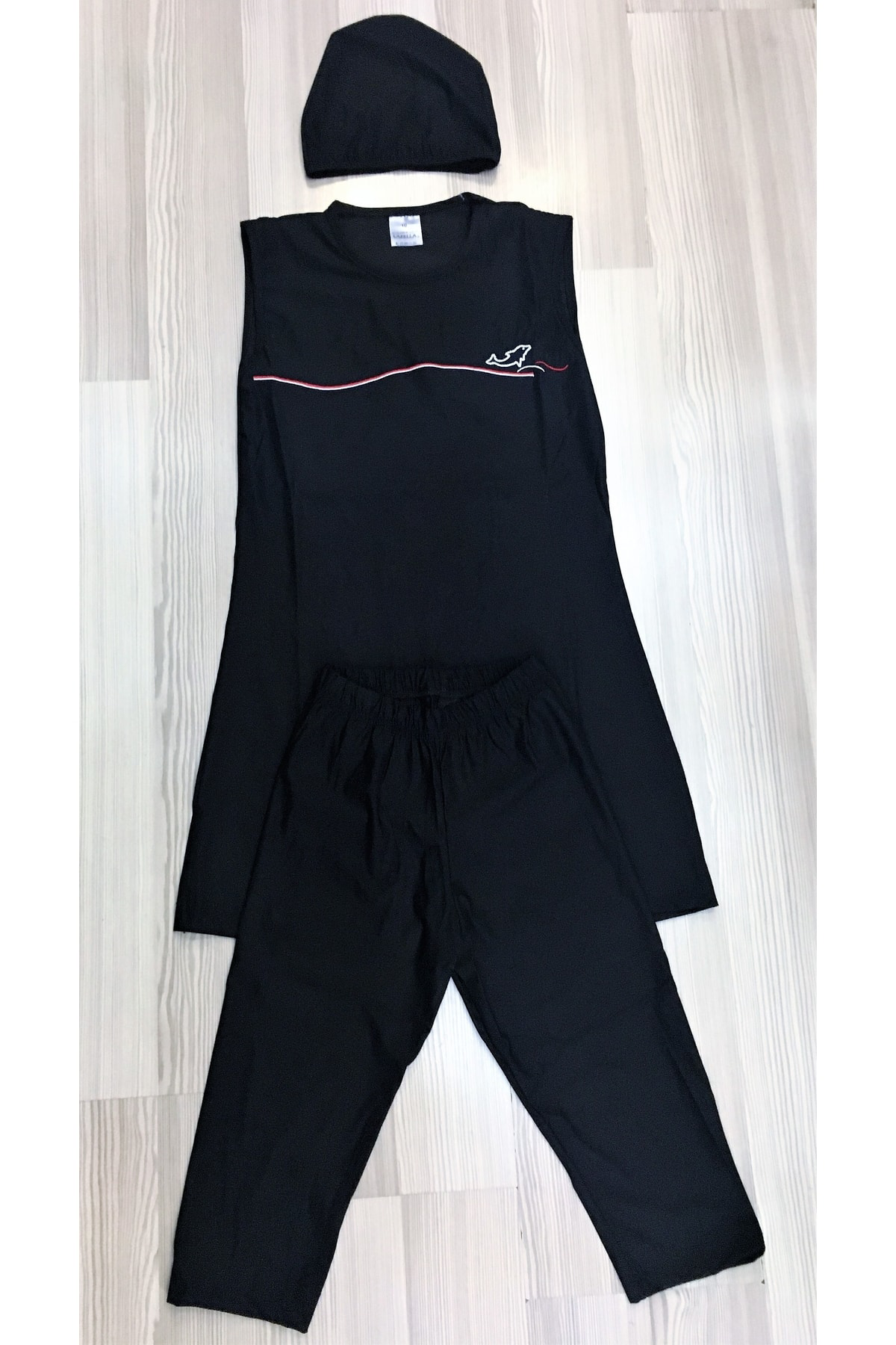 Sıfır Kol Çocuk Tesettür Mayo Yarım Kapalı