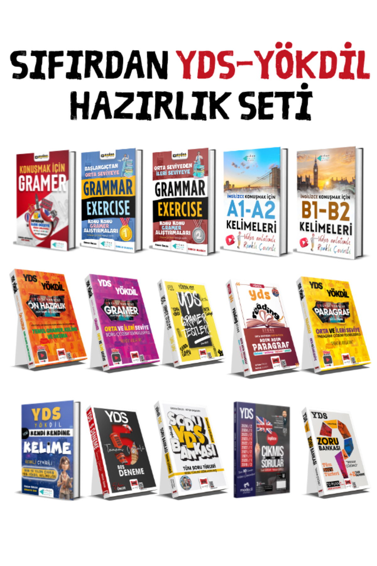 SIFIRDAN YDS-YÖKDİL HAZIRLIK SETİ (EN KAPSAMLI SETİMİZ-15 KİTAP)
