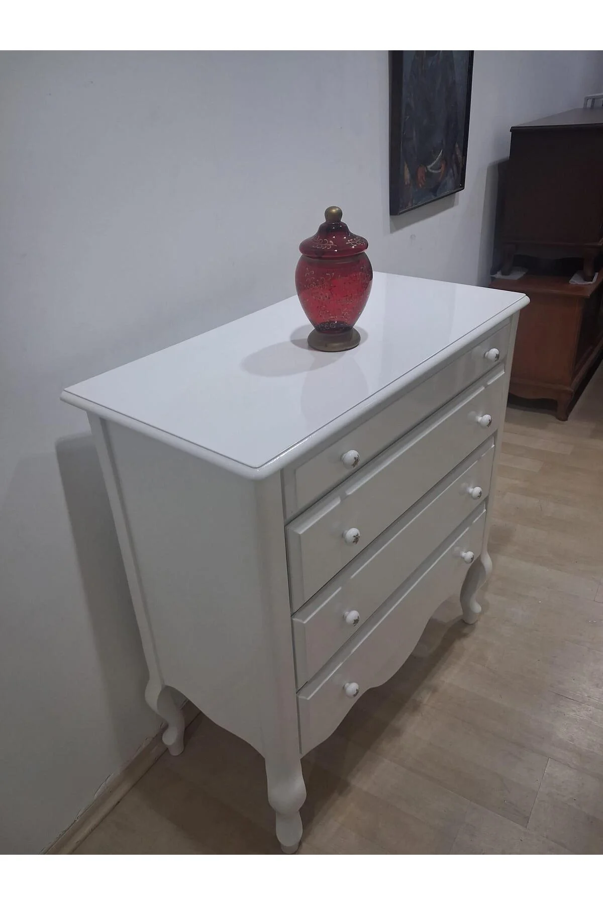 Şifonyer 13681 Aslan Model Kayın Ayak Parlak Beyaz Natüre PORSELEN Kulp El yapım Şifonyer 13681 Aslan Model Kayın Ayak Parlak Beyaz Natüre PORSELEN Kulp El yapım - Görsel 7