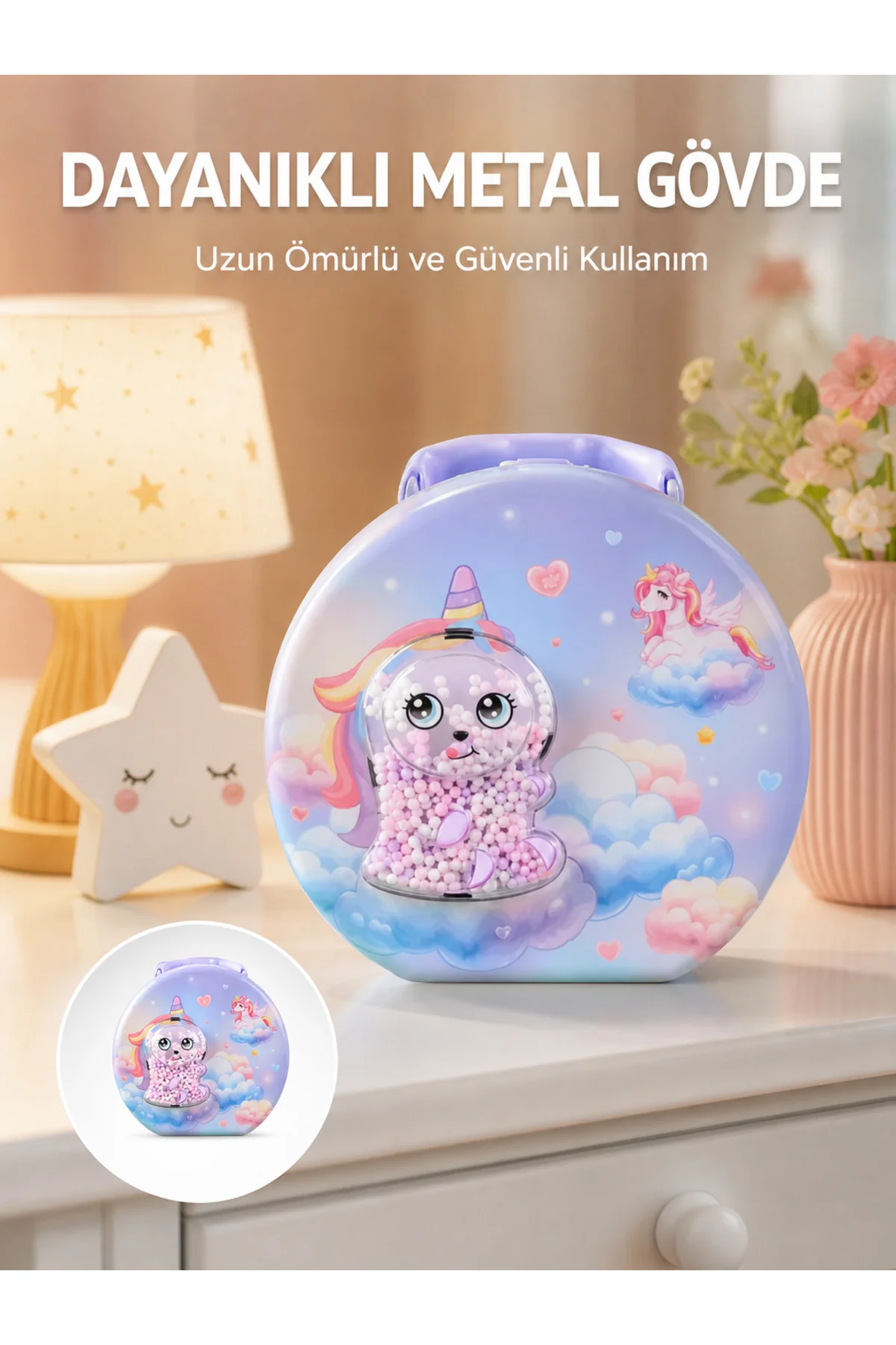 Şifreli Çocuk Para Kasası Metal Gövdeli Güvenli Kutu