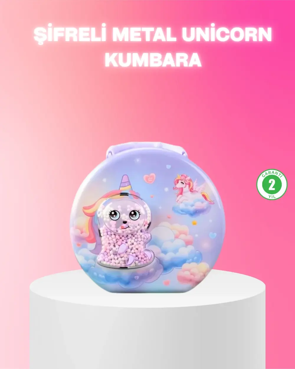 Şifreli Çocuk Para Kasası Metal Gövdeli Güvenli Kutu