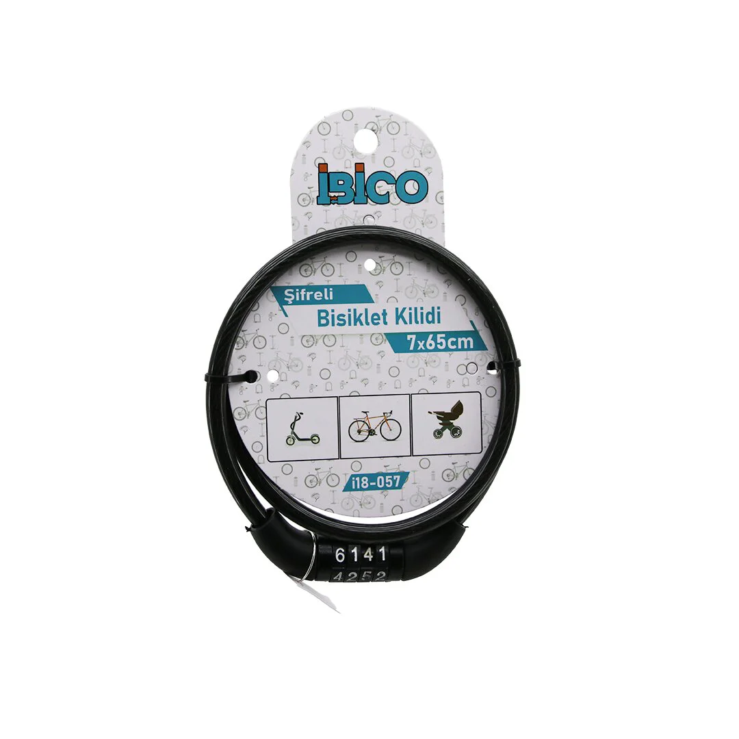 Şifreli Eko - İnce Bisiklet Kilit Çelik Tel Siyah Şeffaf Kılıf 7MMX65CM Şifreli Eko - İnce Bisiklet Kilit Çelik Tel Siyah Şeffaf Kılıf 7MMX65CM