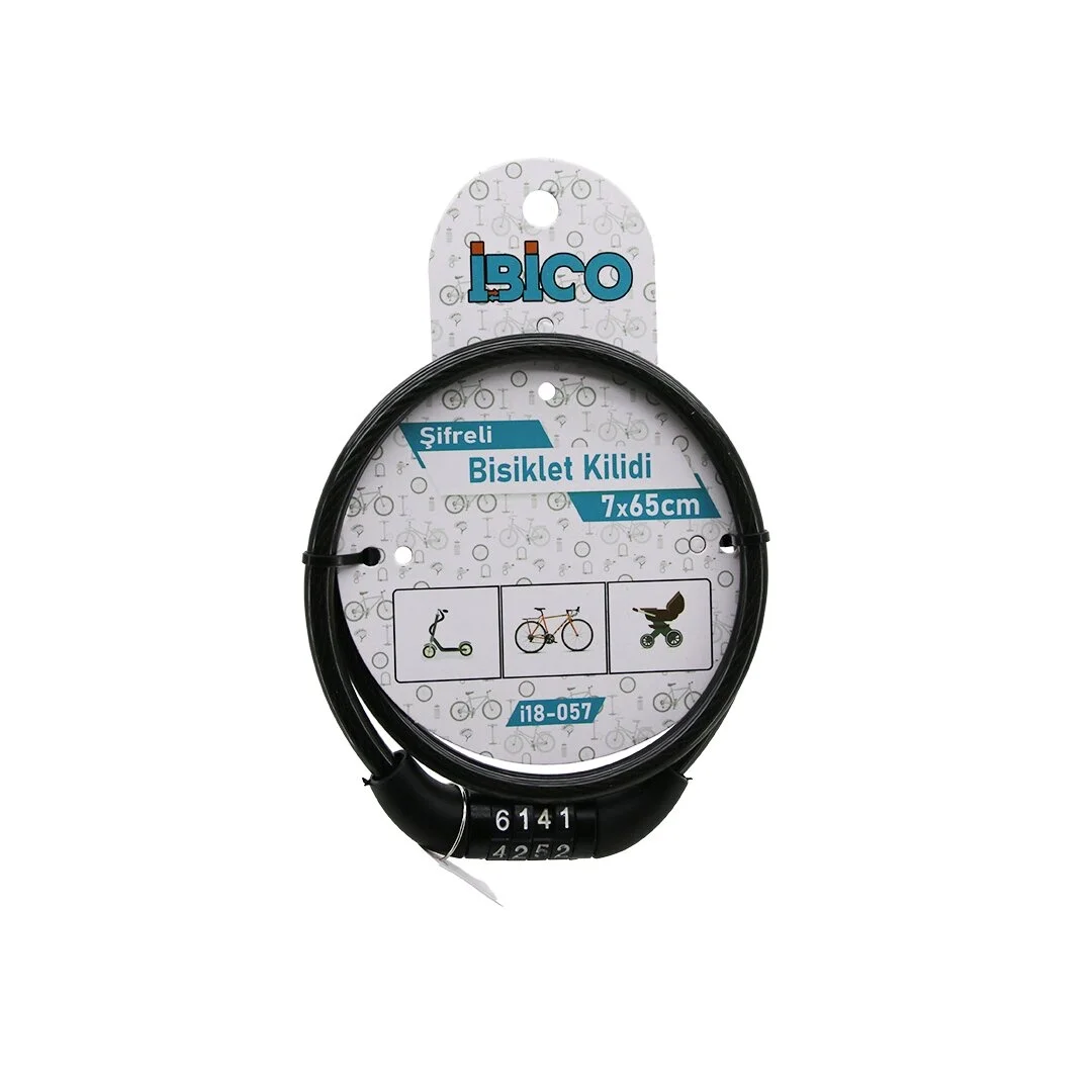 Şifreli Eko - İnce Bisiklet Kilit Çelik Tel Siyah Şeffaf Kılıf 7mmx65cm Bx40 Fiyatı, Yorumları ve Özellikleri