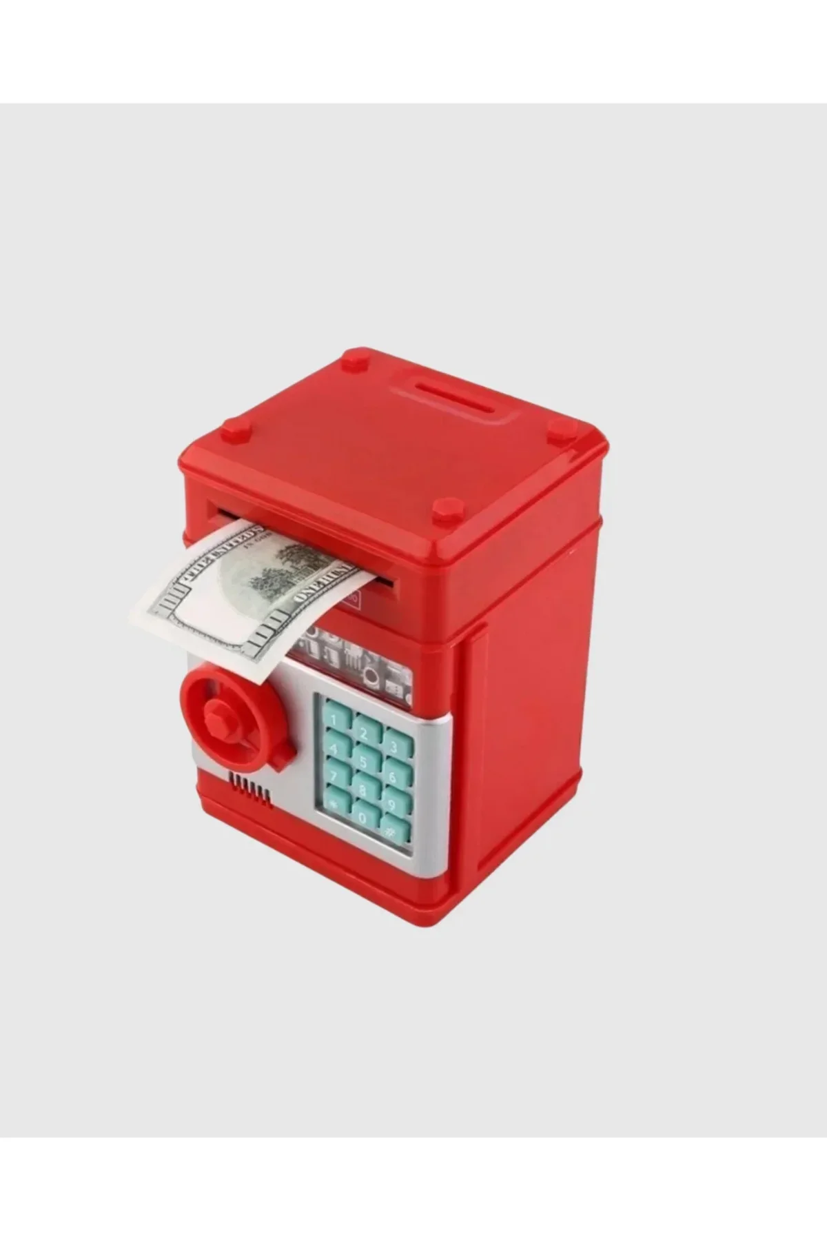 Şifreli Kırmızı ATM Tasarımlı Çelik Kasa Görünümlü Kumbara Şifreli Kırmızı ATM Tasarımlı Çelik Kasa Görünümlü Kumbara