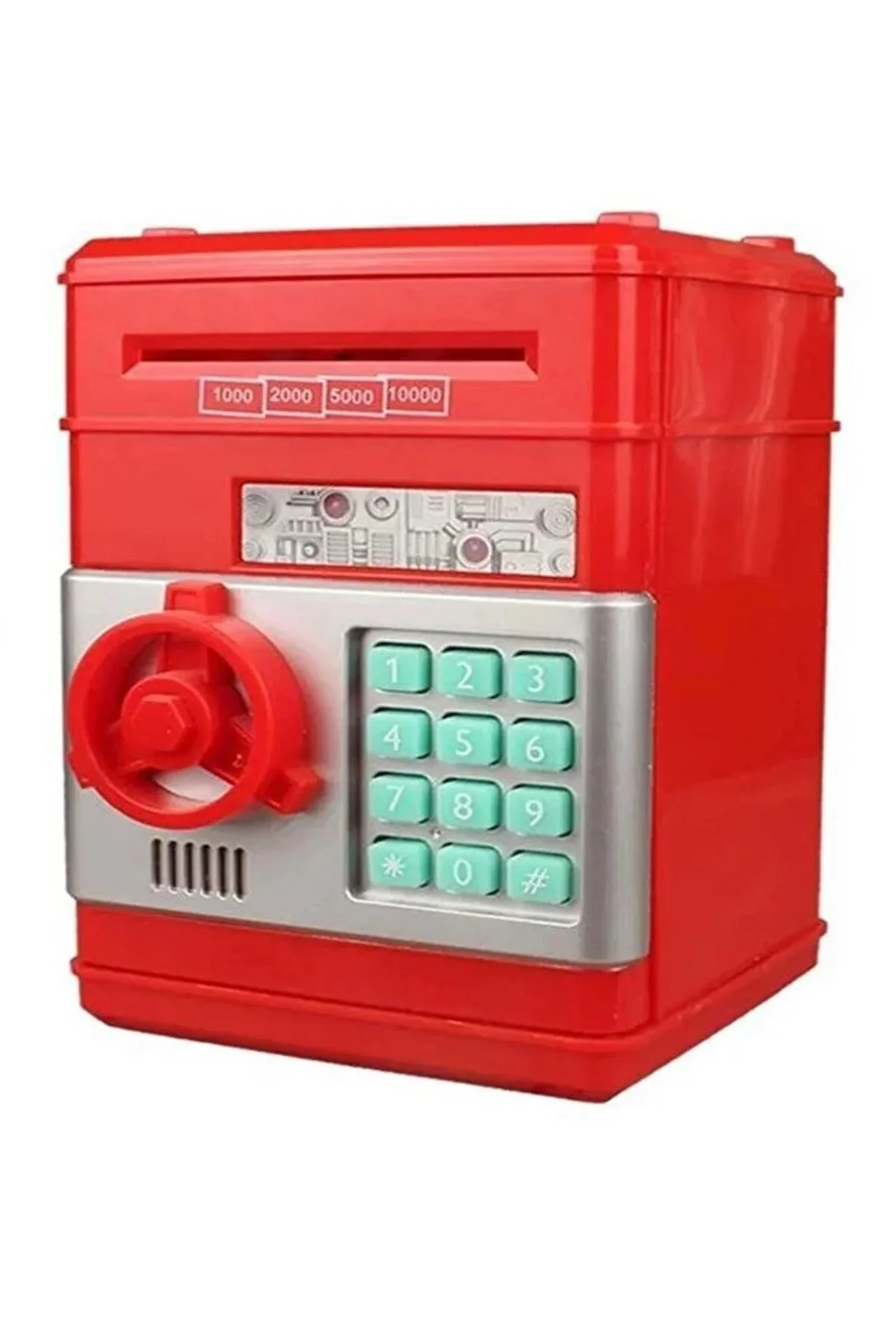 Şifreli Otomatik Kağıt Para Alan Atm Kasa Kumbara - Kırmızı 19X13X10 CM Şifreli Otomatik Kağıt Para Alan Atm Kasa Kumbara - Kırmızı 19X13X10 CM