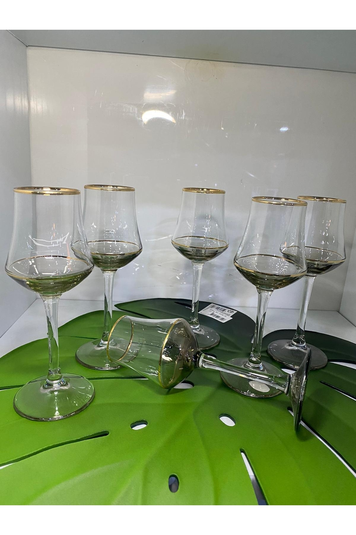 Elif Aksesuar Sigma Glas 6 Lı Yaldızlı Kahve Yanı Kadeh