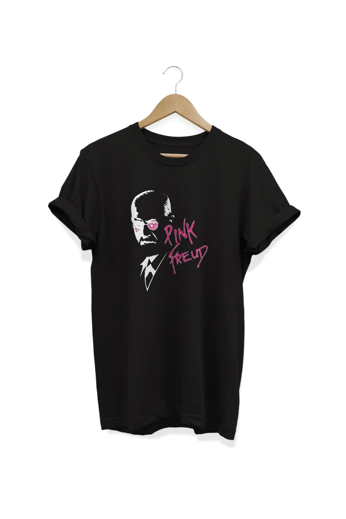 Sigmund '' Pink '' Freud Baskılı Oversize T-shirt %100 Pamuk