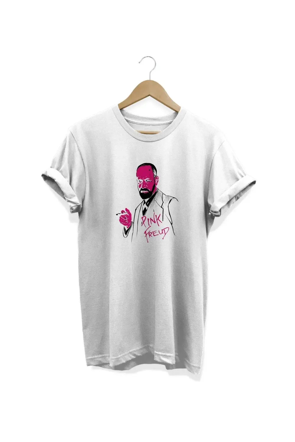 Sigmund '' Pink '' Freud Dijital Baskılı Oversize T-shirt %100 Pa