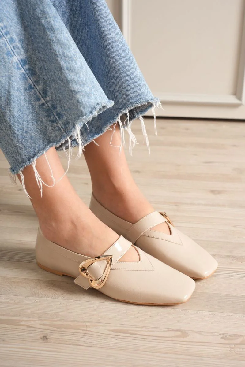 Signa Bej Cilt Babet Ayakkabı