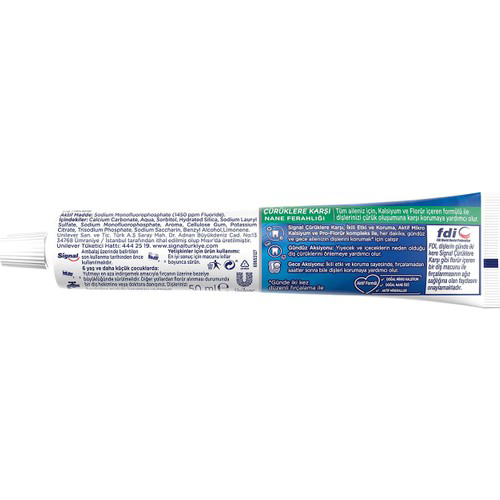 Signal Diş Macunu Çürüklere Karşı Nane Ferahlığı 50 ml Signal Diş Macunu Çürüklere Karşı Nane Ferahlığı 50 ml