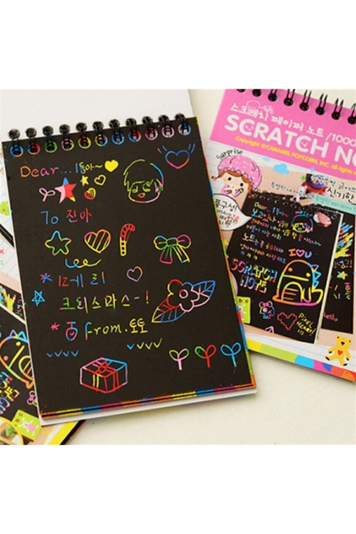 Minnoş Dükkan Sihirli Siyah Defter A6 - Küçük Kazıma Defteri