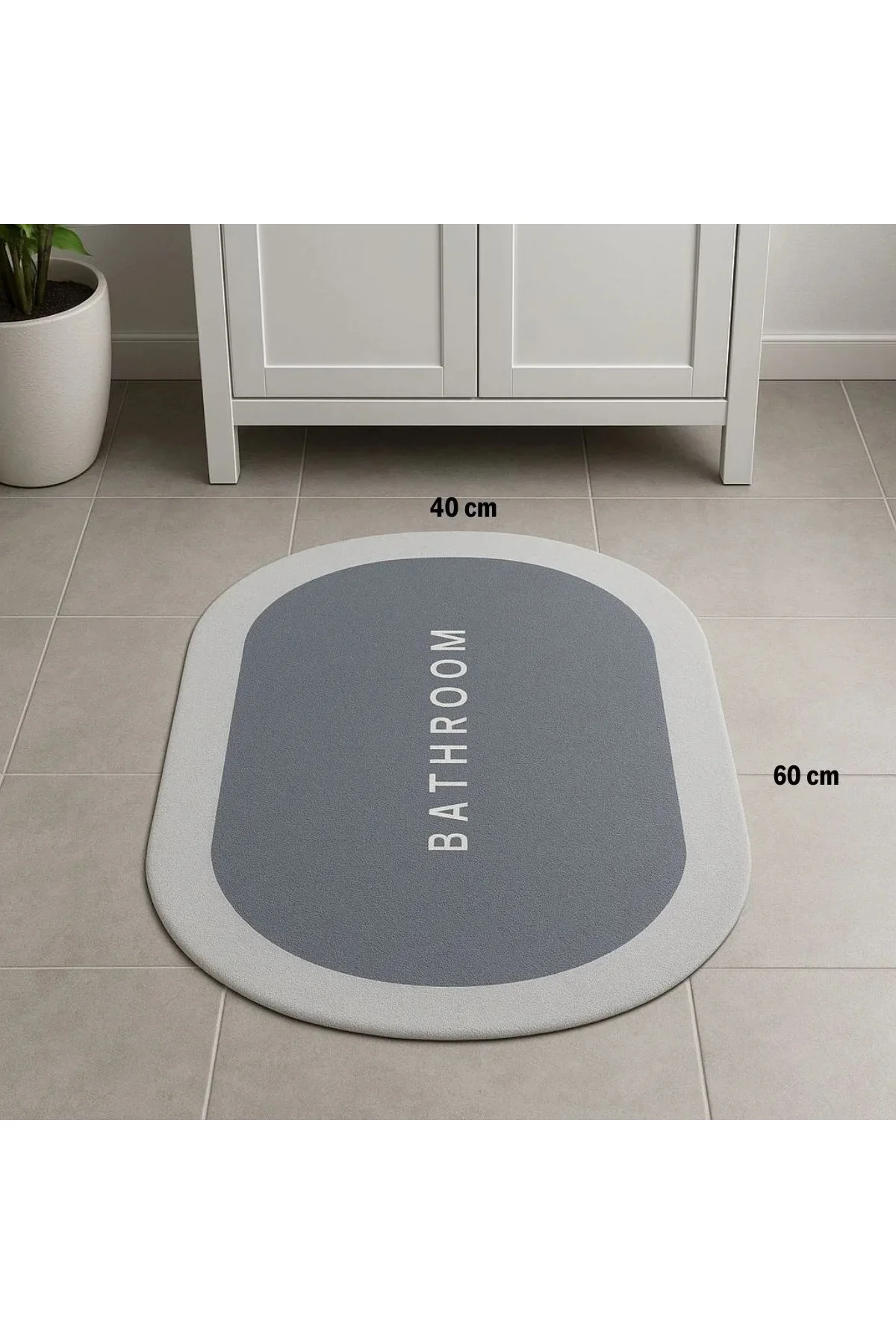 Sihirli Süper Su Emici Kaymaz Tabanlı Oval Paspas 40*60 cm